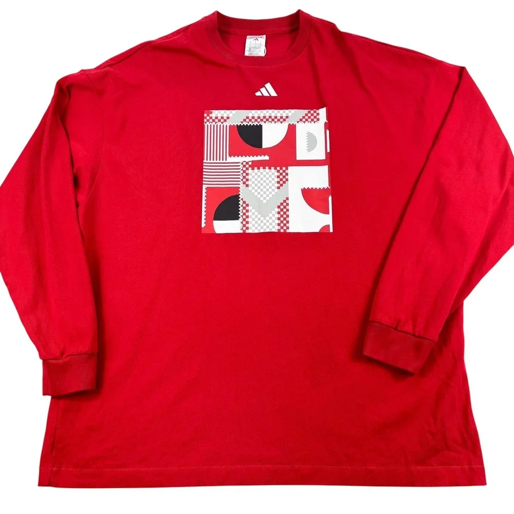 NC State Wolfpack Shirt Mens Large Red White NCAA Basketball‎ Adidas Long Sleeve
